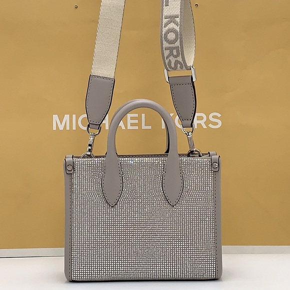MICHAEL KORS MIRELLA XSMALL SHOPPER CROSSBODY PEARL GREY COLOR - Picture 10 of 16